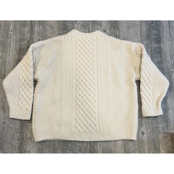 Truth by Republic Sweater Women's Size Large Ivory Chunky Heavy Cable Knit - Picture 2 of 6